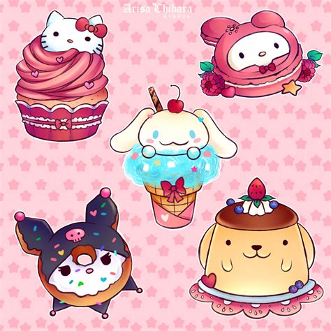 Hello Kitty Chibi Dessert Stickers~~~~ Another Nostalgia Piece After