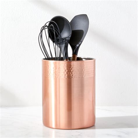 Textured Copper Utensil Holder Reviews Crate And Barrel In