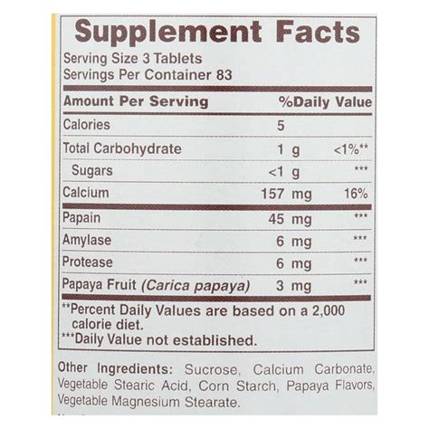 American Health Original Papaya Enzyme - 100 Tablets