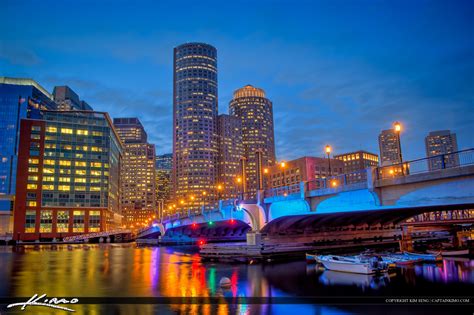 Boston Cityscape Along The Harborwalk Massachusetts Hdr Photography By Captain Kimo