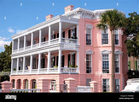 Colonial Mansion In Historic Charleston South Carolina Usa Stock