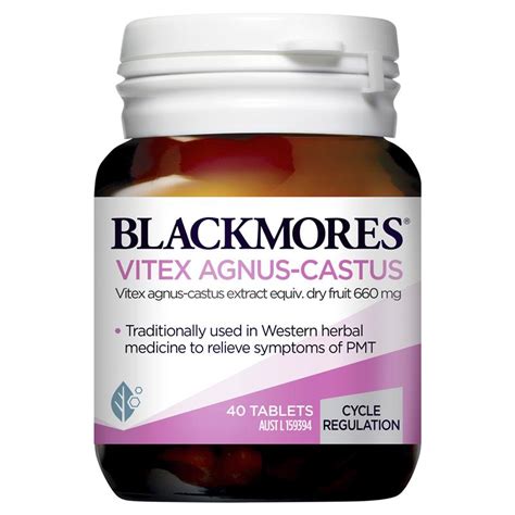 Calcium 180 micrograms, pyridoxine hydrochloride 700 micrograms equiv. Buy Blackmores Vitex Angus Castus 40 Tablets Online at ...