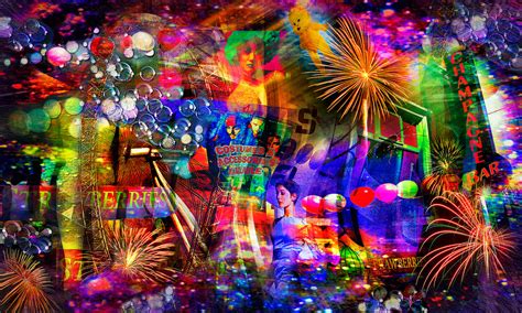 Wallpaper Collage Purple Fireworks Texture Bubbles Summer Bar