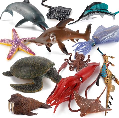 Fantarea 12 Pcs Ocean Sea Marine Animal Model Figures