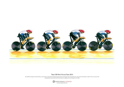 Team Gb Mens Cycling Pursuit Team London 2012 Olympics Art Poster A3 Size Etsy
