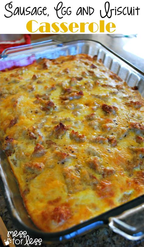 Sausage Egg And Biscuit Breakfast Casserole Food Fun
