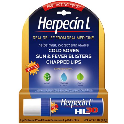 Herpecin l cold sore and sunscreen lip balm stick, 0.1 oz