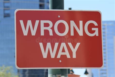 Wrong Way Road Sign Usa Stock Image Image Of Wrong 182142407