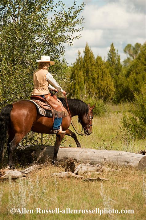 Trail Riding On Quarter Horse In Montana Allen Russell Photography