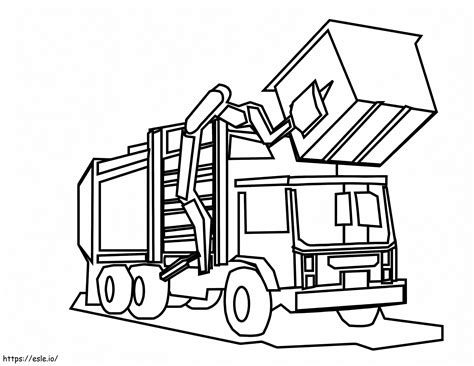 simple garbage truck coloring page