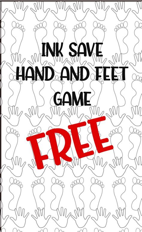 Blogulo Hands And Feet Game Printable Free Ink Save Template Hand
