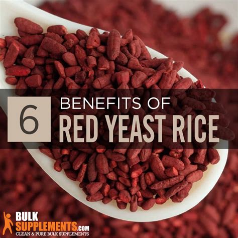 Red yeast rice promotes heart health, helps to treat diabetes, reduces inflammation, can improve bone mass and formation, rich in antioxidants and lowers cholesterol. Red Yeast Rice Extract: Benefits, Side Effects & Dosage