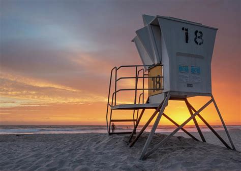Mission Beach Lifeguard Tower Sunset Photograph By William Dunigan