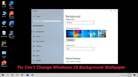 Unable To Change My Desktop Background Windows 10