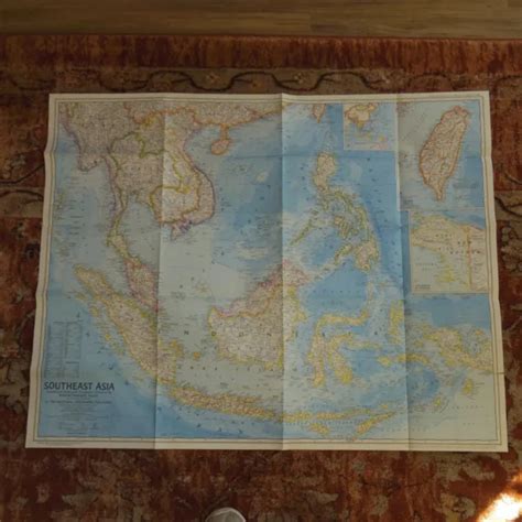 Vintage 1968 National Geographic Southeast Asia Map Indonesia Thailand Malaysia £7 84 Picclick Uk