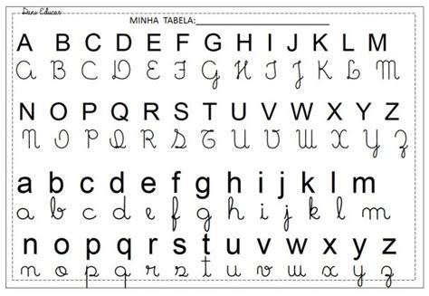 Tabela Do Alfabeto Para Imprimir Com Letras Maiúsculas E Minusculas
