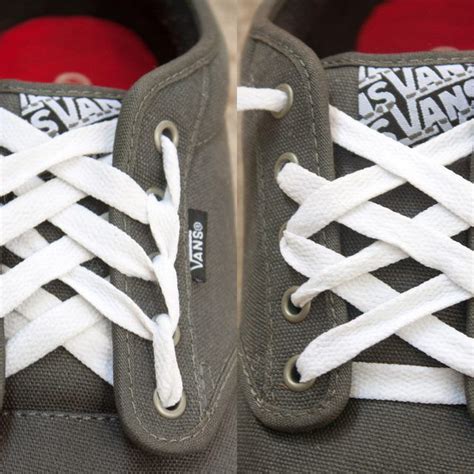 It should now be crossing over the tongue. How to Make Cool Designs With Shoelaces for Vans | Shoe laces, Shoe lace patterns, Patterned vans