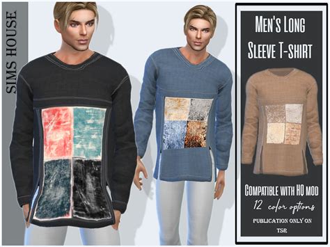 Mens Long Sleeve T Shirt By Sims House At Tsr Sims 4 Updates