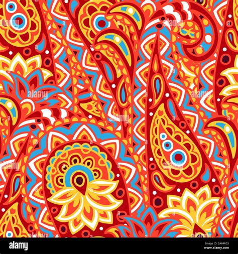 Indian Pattern Red Stock Vector Images Alamy