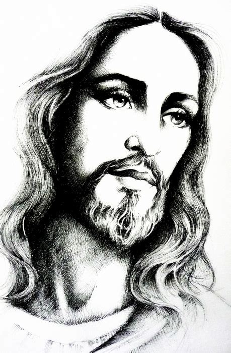 Devotion To The Holy Face Of Jesus Jesus Christ Sketch By Marie Bouldingue