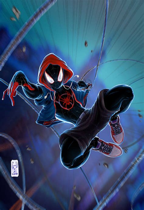 Spiderman Miles Morales Poster Print Marvel Wall Art Prints Etsy