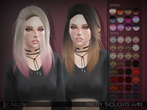 The Sims Resource Pretty Thoughts Hair By Leahlillith Sims 4 Hairs
