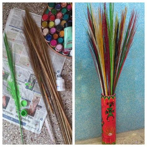 Made With Waste Broom Sticks Craft Stick Crafts Broom Stick Craft