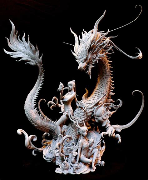 Resin Resin Kit Azure Dragon Dragon Sculpture Dragon Art Sculptures