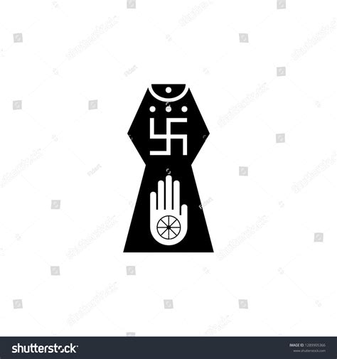 Religion Symbol Jainism Icon Element Religion Stock Vector Royalty