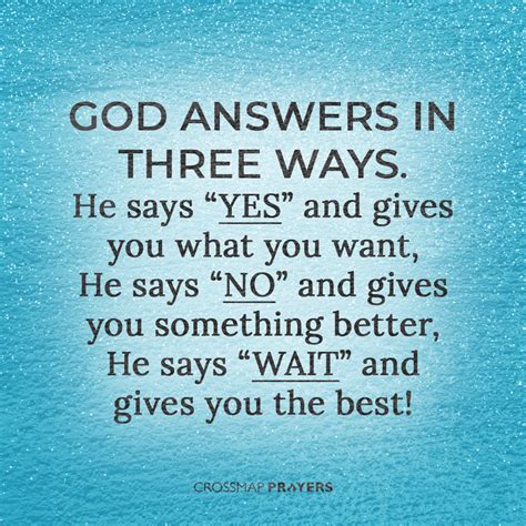 god answers in three ways clife prayer