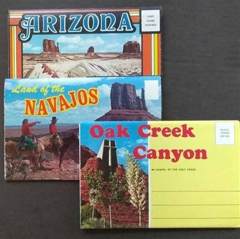 3 Vintage Arizona Fold Out Postcards 1960s Oak Creek Etsy Postcard