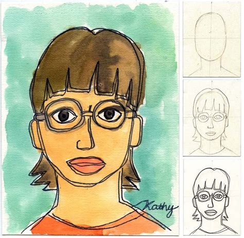 Touch device users, explore by touch or with swipe gestures. Art Projects for Kids: Self Portrait Line Drawing Plus ...
