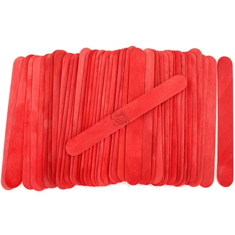 1000 Red 6 Inch Jumbo Wooden Craft Popsicle Sticks Jcs Red 1