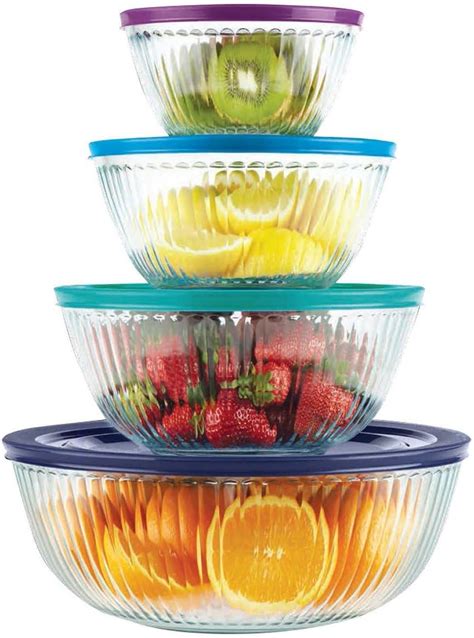 Pyrex 8 Piece 100 Years Glass Mixing Bowl Set Limited Edition Amazon