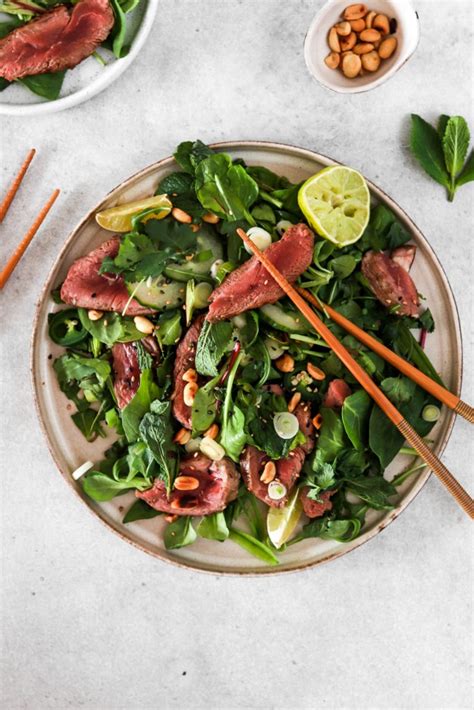 Asian Beef Salad Gluten Grain Dairy Free And Low Carb Foodfuelness