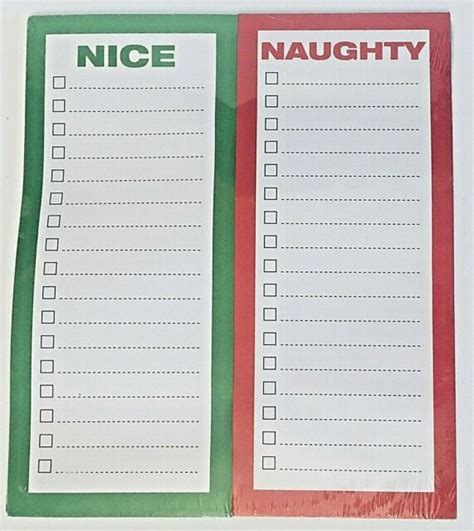 Santas Naughty Or Nice List Christmas Holiday Note Pads Check List New