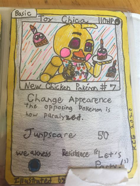 Fnaf 2 Hand Made Pokemon Cards Toy Chica By Zazolite On Deviantart