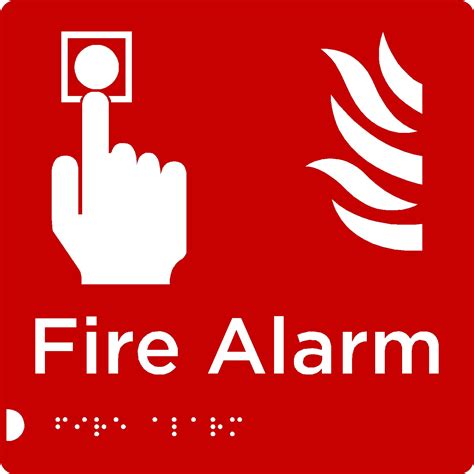 Fire Alarm Sign Braille Signs