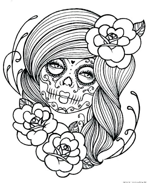 Day Of The Dead Coloring Pages At Free Printable
