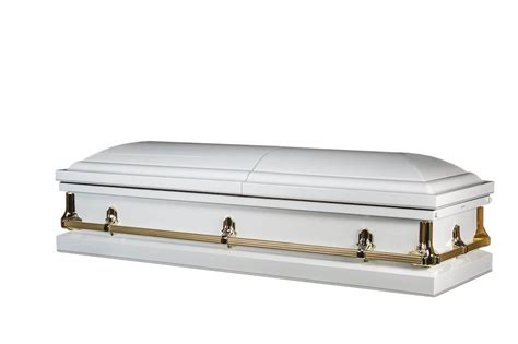 Princeton White Metal Casket In Glossy White Finish With White Crepe
