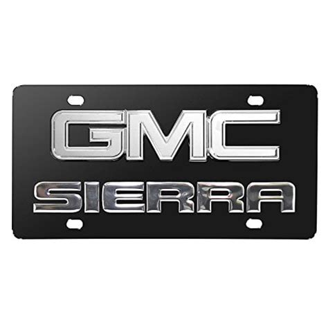 Gmc Sierra 3d Dual Logo Black Stainless Steel License Plate Walmart