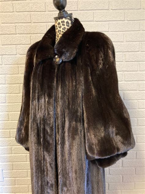 mink swing full length coat vintage muscalus fur brown mink etsy
