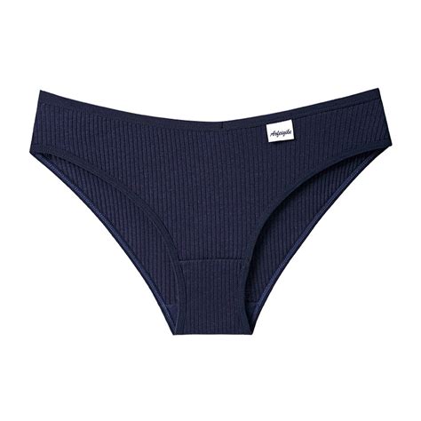 Qolati Ribbed Knit Underwear For Women Cute Low Rises Bikini Panties High Cut Breathable Sexy
