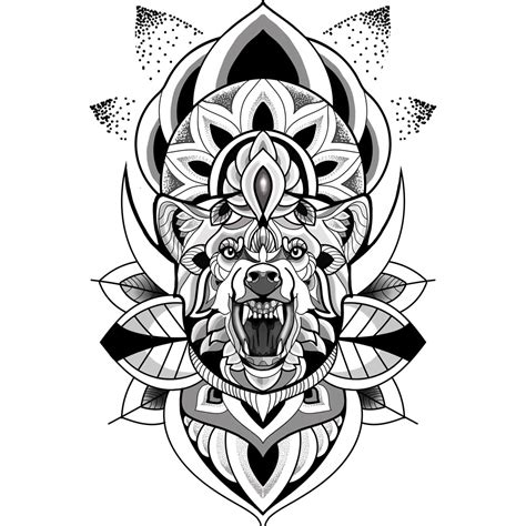 Wolf Mandala Tattoo Abyss Montreal