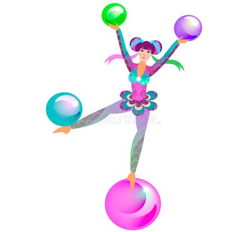 Circus Acrobat Girl Stock Vector Image Of Jugglery Ball 51441867