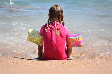 free images beach sea coast sand ocean people girl play shore wave vacation color