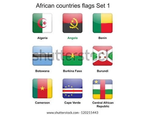 Buttons African Countries Flags Set 1 Stock Illustration 120215443