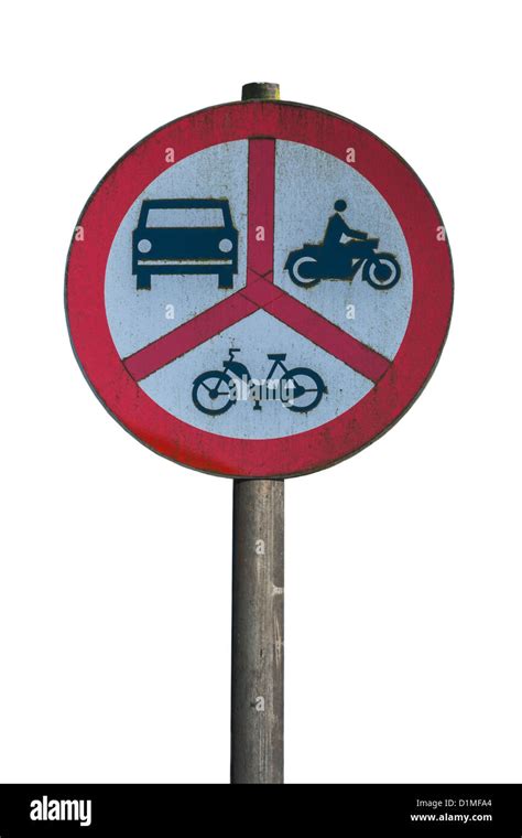 Polish Road Sign Ban On Motorcycles Mopeds And Cars Poland Europe