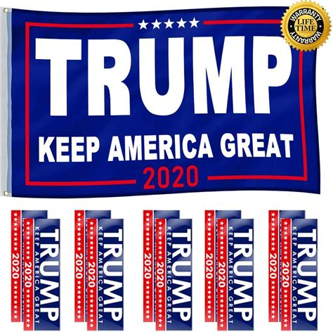 pacetap donald trump 2020 flag 3x5 feet 10 pieces trump bumper stickers included
