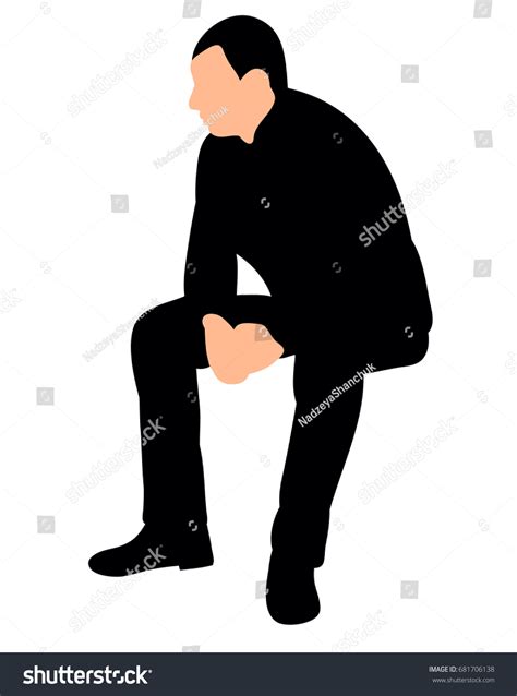 Silhouette Man Sitting Stock Illustration 681706138 Shutterstock